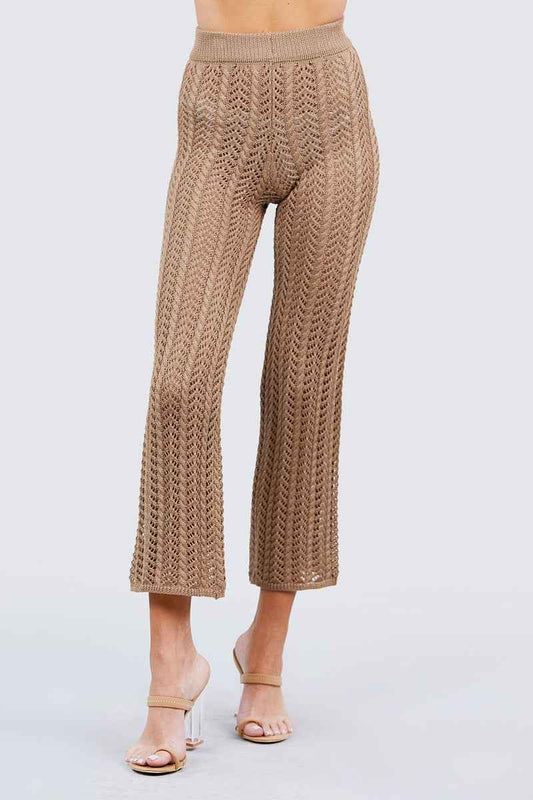 Flare Long Fishnet Sweater Pants – multicolor, fashion, women style