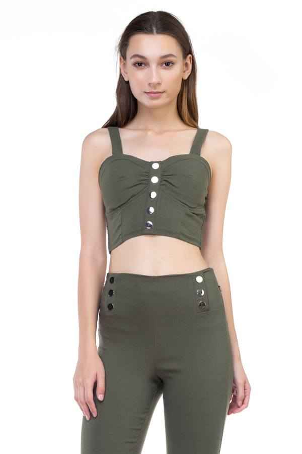 Sale - Sweetheart Button Down Crop Top – On Sale Now