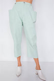 Pantalones de cintura ajustable con botones a presión y pernera ancha con tobillo liso de estilo chic pastel