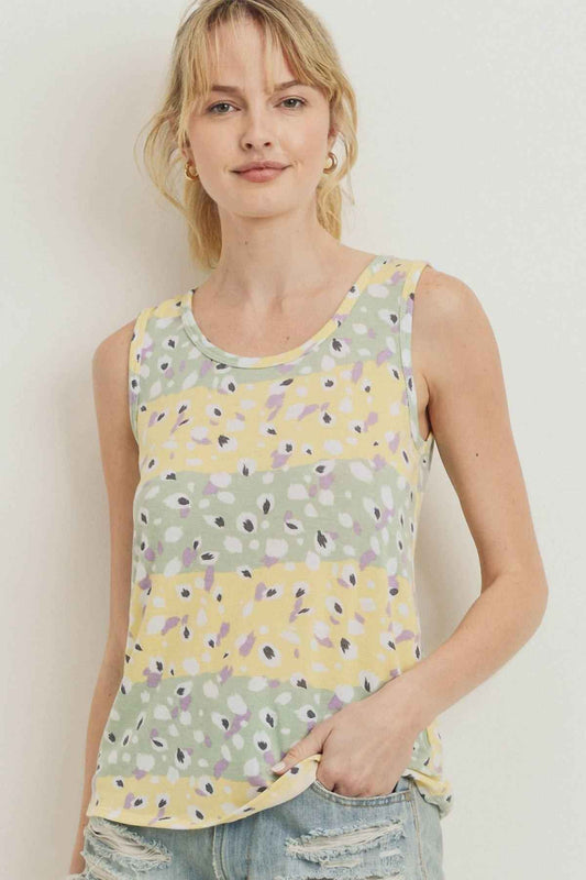 Sale - Printed Terry Back Opened Sleeveless Top – On Sale Now