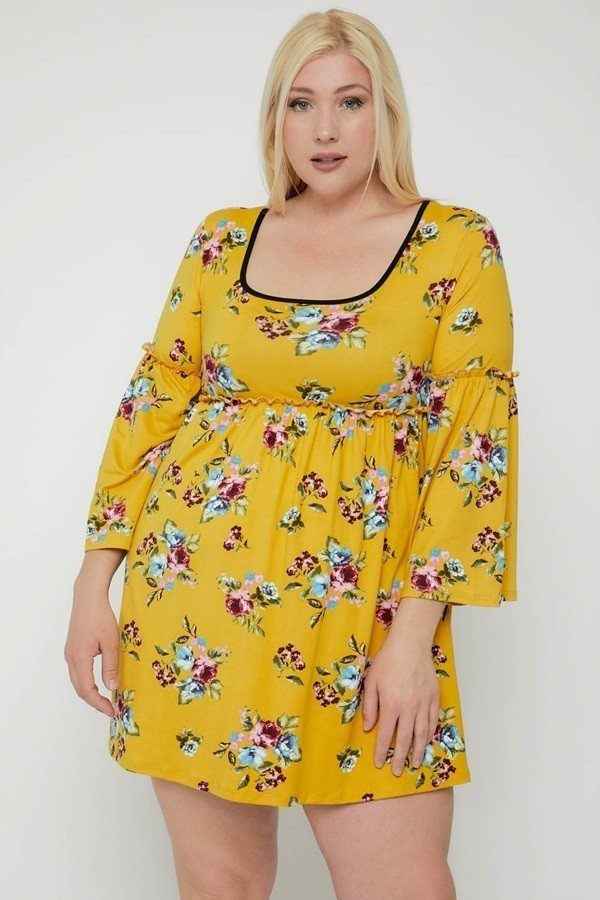 Plus Size Floral Print Dress – Stylish & Comfortable – men’s fashion, stylish and versatile