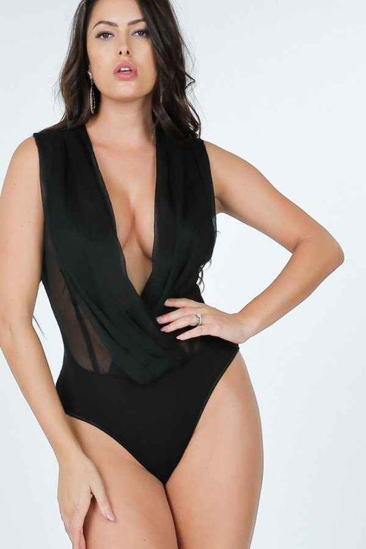 Sale - Pleated Overlap Front Bodysuit – On Sale Now