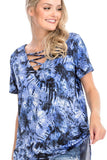 Tie Dye Print Short Sleeve Top