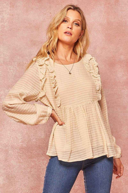 Sale - A Semi-sheer Striped Woven Top – On Sale Now