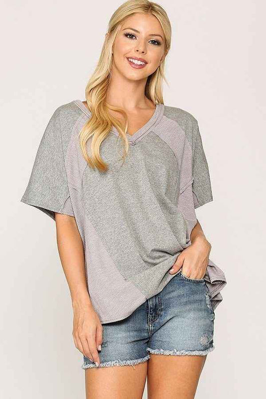 Sale - Rib Knit Mixed Dolman Sleeve Top With Round Hem – On Sale Now