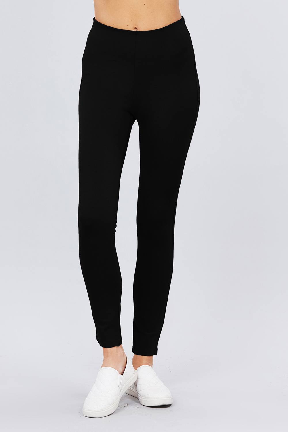 Waist Elastic Band Ponte Pants – black, fashion, women style