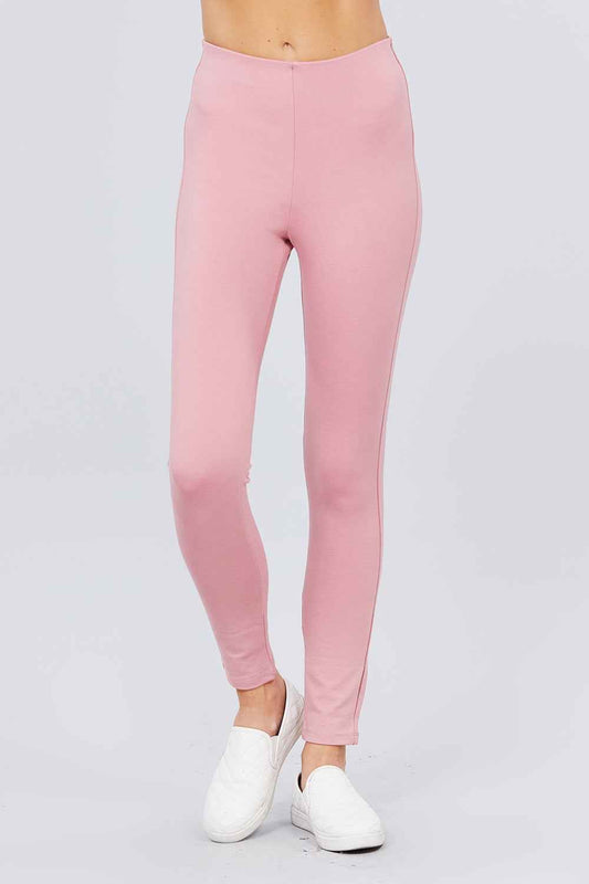 Waist Elastic Band Ponte Pants – pink, fashion, women style