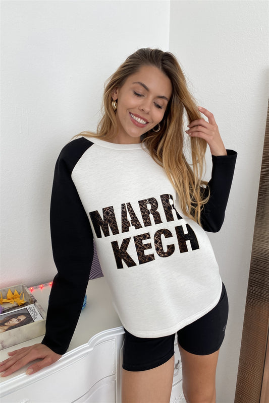 Sale - Contrast Sleeve Curved Hem Sweater – On Sale Now