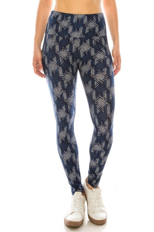 Long Yoga Style Banded Lined Multi Printed Knit Legging With High Waist – multicolor, fashion, women style