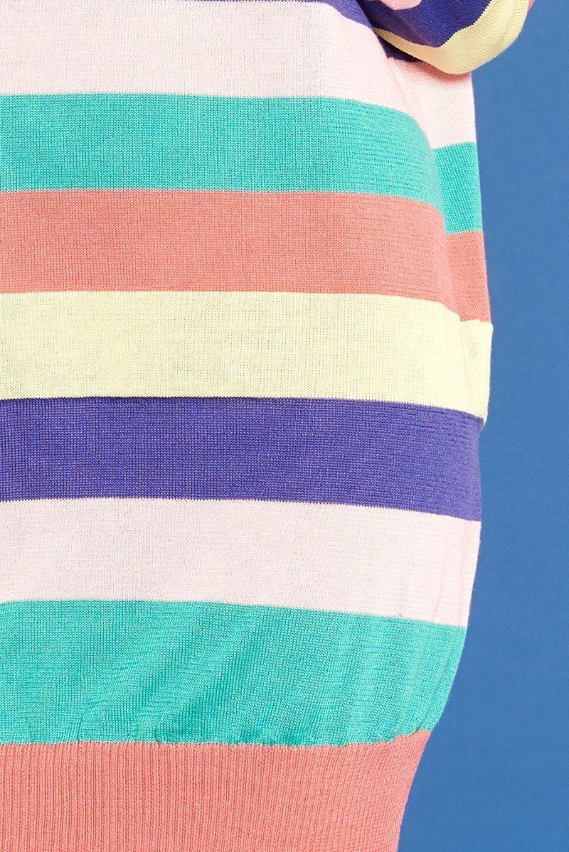 Multi-colored Striped Knit Sweater Dress-Product Type | Naughty Smile Fashion
