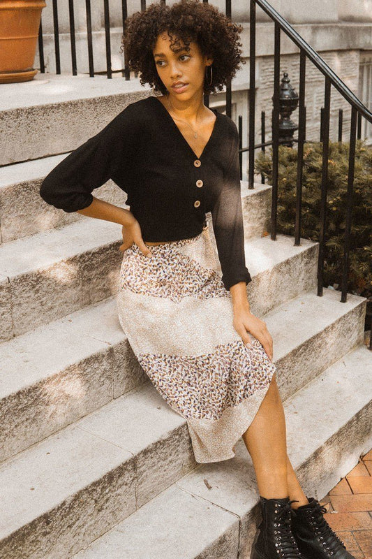 Sale - A Floral-print Woven Midi Skirt – On Sale Now