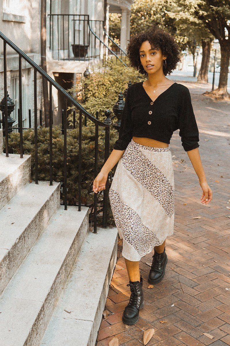 A Floral-print Woven Midi Skirt-Product Type | Naughty Smile Fashion
