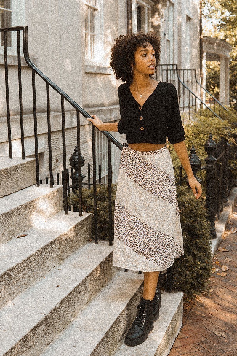 A Floral-print Woven Midi Skirt-Product Type | Naughty Smile Fashion