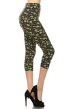 Leggings capri ajustados de tiro alto con estampado de trébol