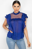 Blusa con volantes y mangas cortas