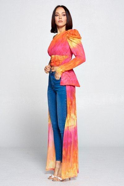 Tie Dye One Shoulder Top-Product Type | Naughty Smile Fashion