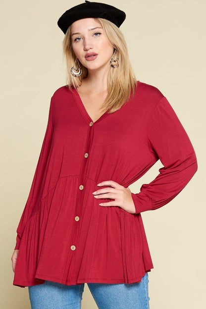 Plus Size Solid Heavy Rayon Modal Jersey Faux Button Up – Stylish & Comfortable – men’s fashion, stylish and versatile