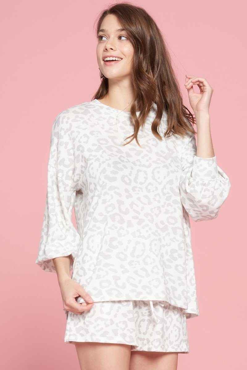 Sale - Leopard Printed Knit Loungewear Set – On Sale Now