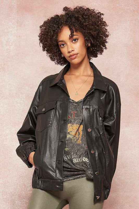 Sale - A Faux Leather Jacket – On Sale Now