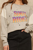 A French Terry Knit Graphic Sweatshirt