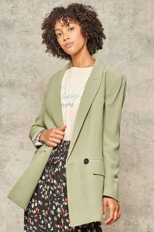 Sale - A Solid Woven Blazer Jacket – On Sale Now