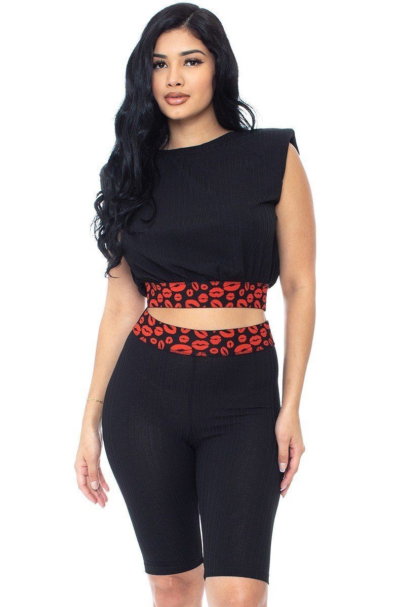 Sale - Shoulder Pad And Leopard Detailed Biker Shorts – On Sale Now