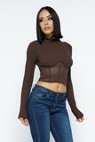 Knit Crop Top With Bottom Mesh