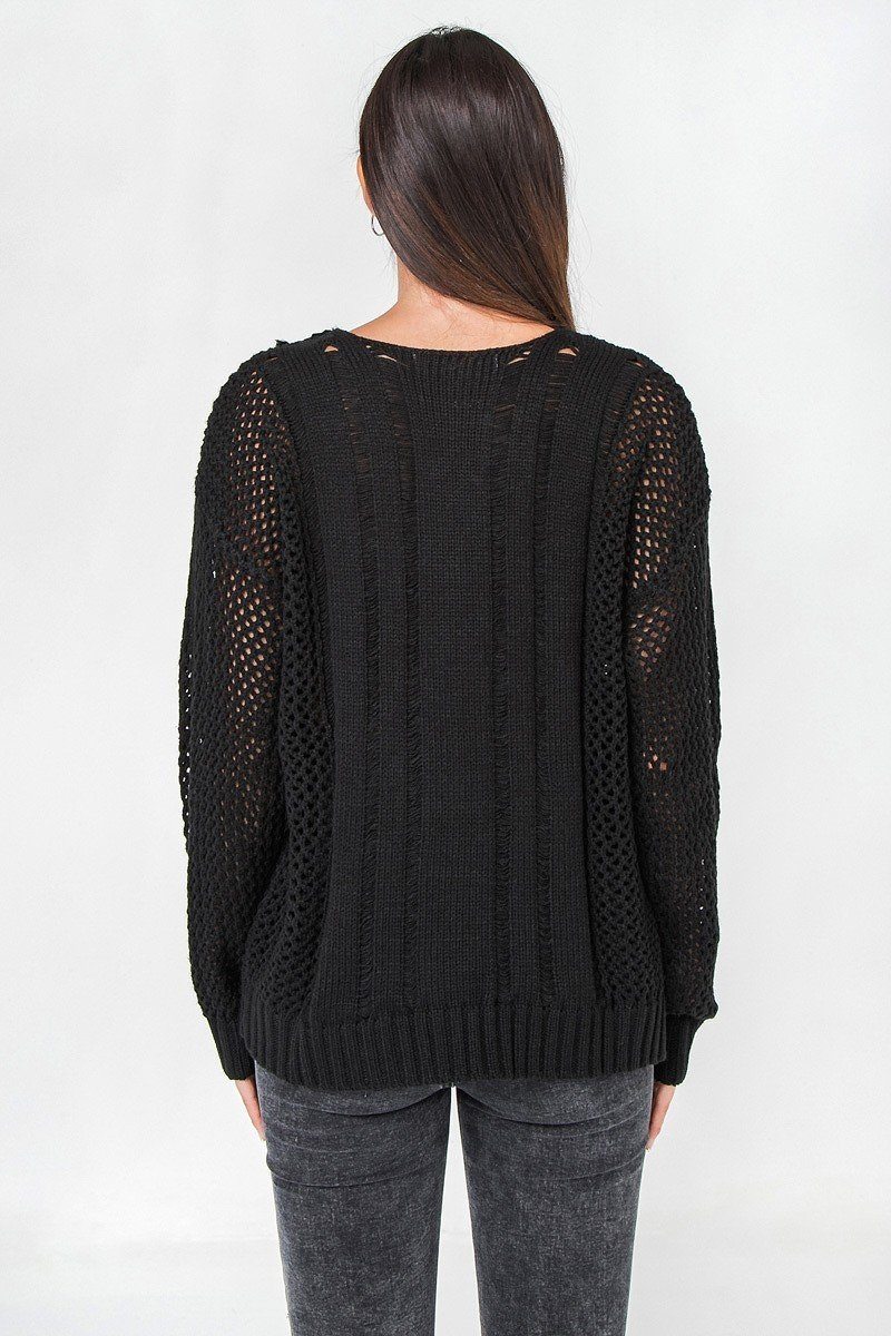 Waffle Knit Sweater-Product Type | Naughty Smile Fashion