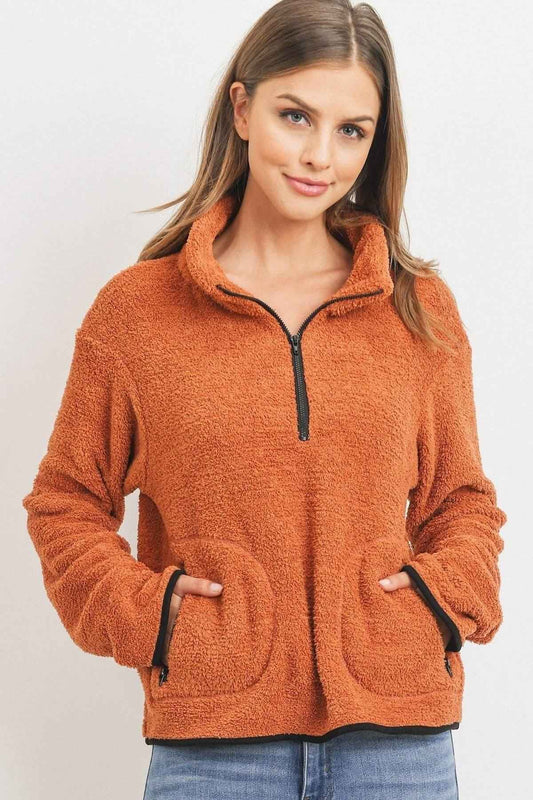 Sale - Long Sleeve Half Zipper Pullover Loopie Terry – On Sale Now