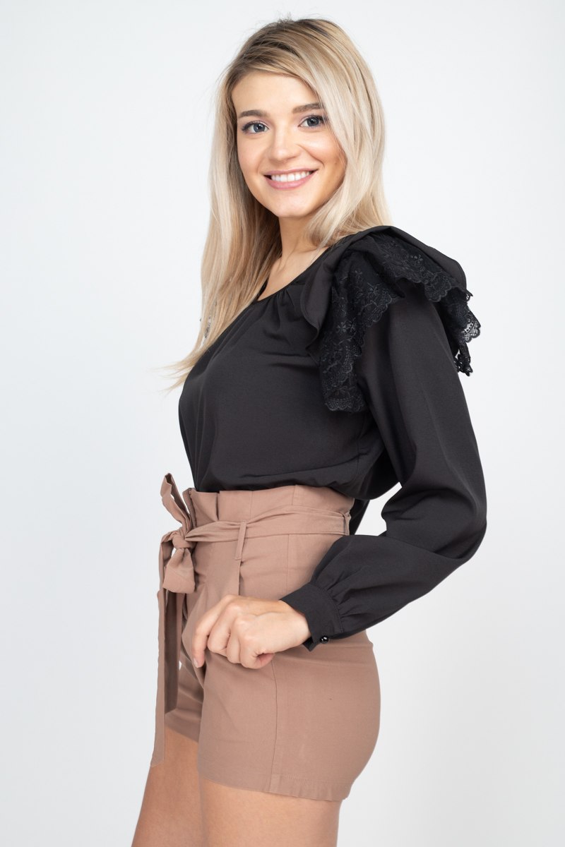 Balloon Sleeve Lace Ruffle Top-Product Type | Naughty Smile Fashion