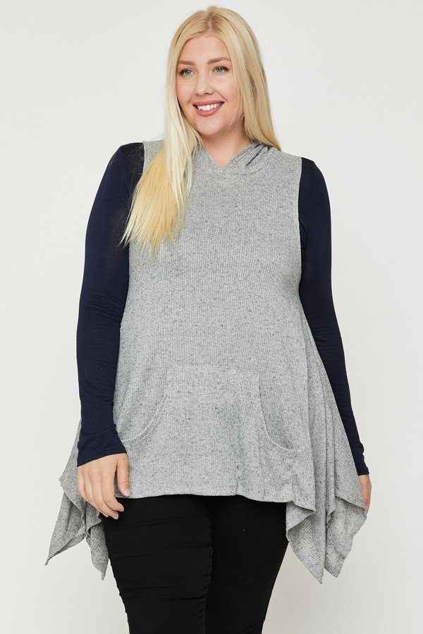 Plus Size Two Tone Knit, Sleeveless Top – Stylish & Comfortable – men’s fashion, stylish and versatile