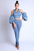 Puff Sleeve Hoodie Set-Product Type | Naughty Smile Fashion