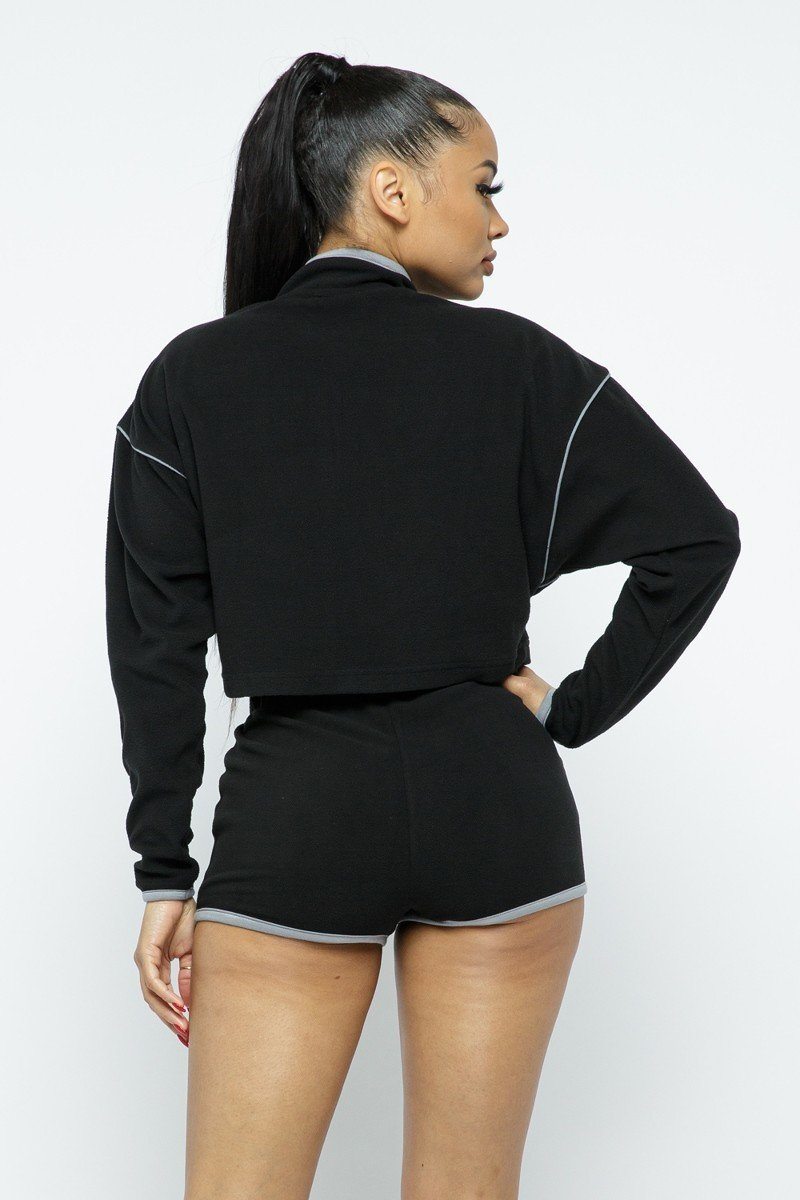 Sporty Crop Top Sporty High-waist Shorts Set-Product Type | Naughty Smile Fashion