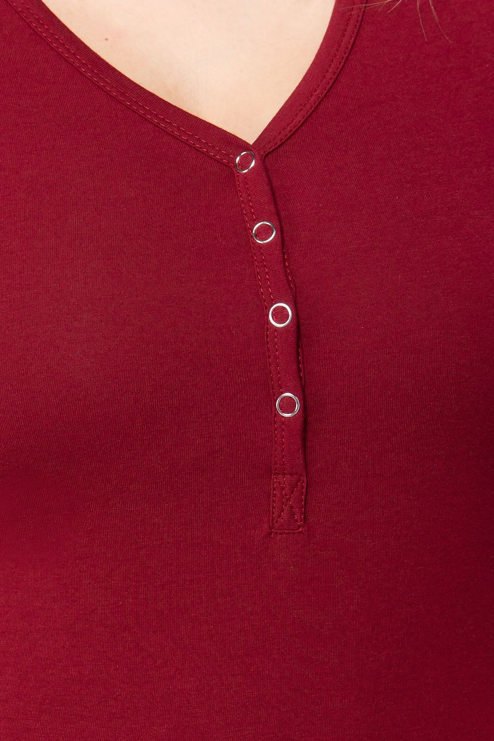 Short Slv V-neck Henley Knit Top-Product Type | Naughty Smile Fashion