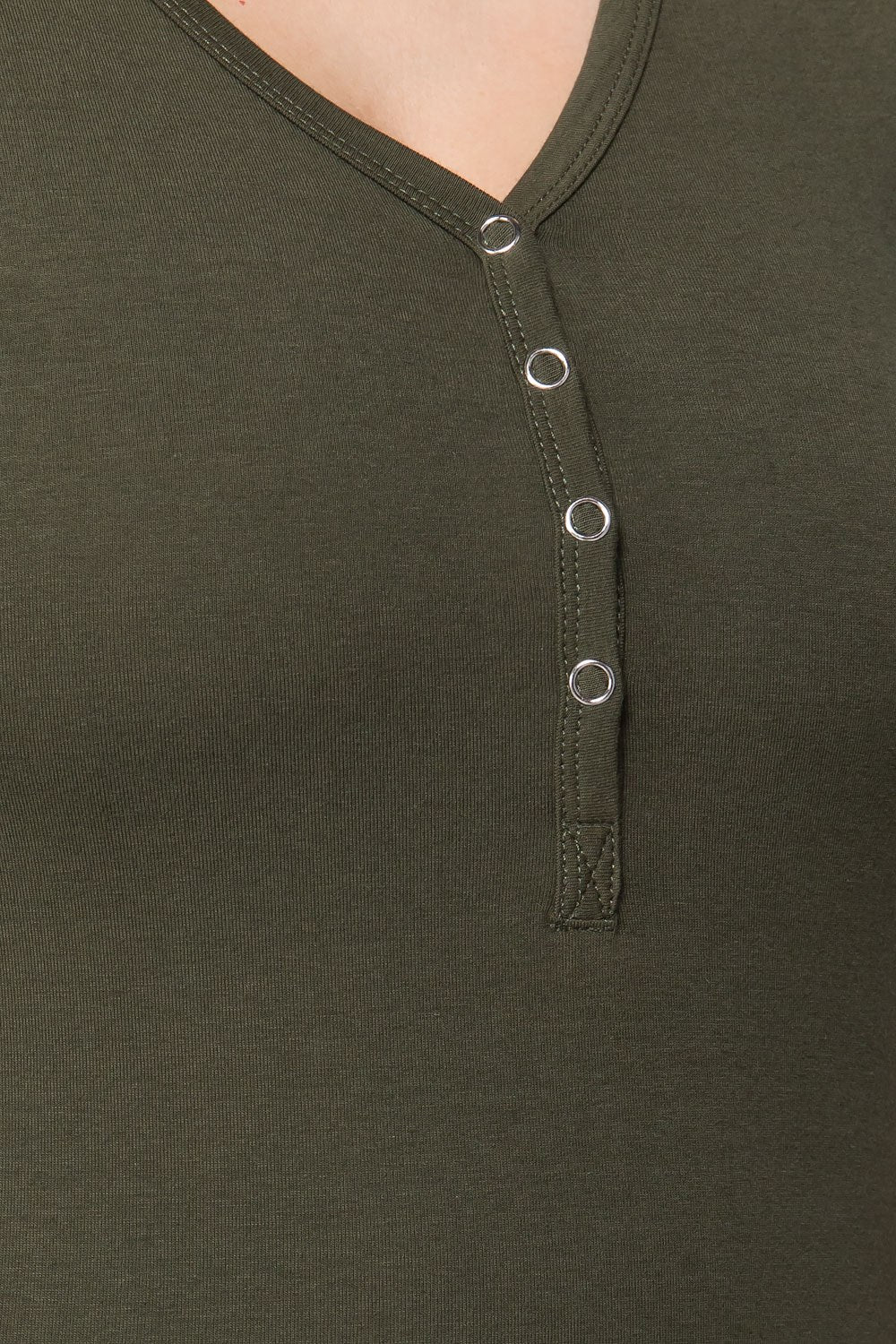 Short Slv V-neck Henley Knit Top-Product Type | Naughty Smile Fashion
