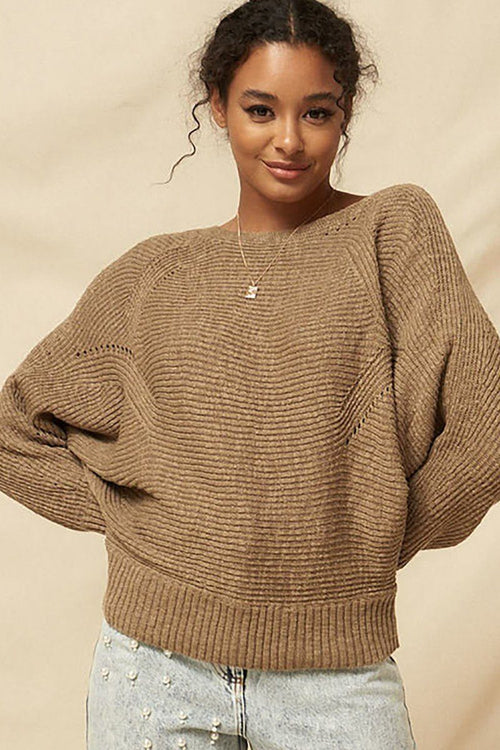 A Ribbed Knit Sweater-Product Type | Naughty Smile Fashion