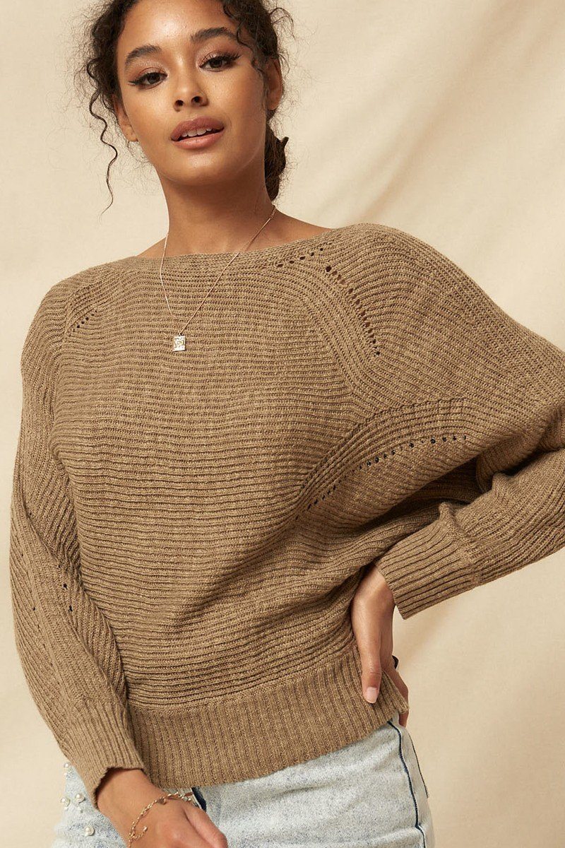 A Ribbed Knit Sweater-Product Type | Naughty Smile Fashion