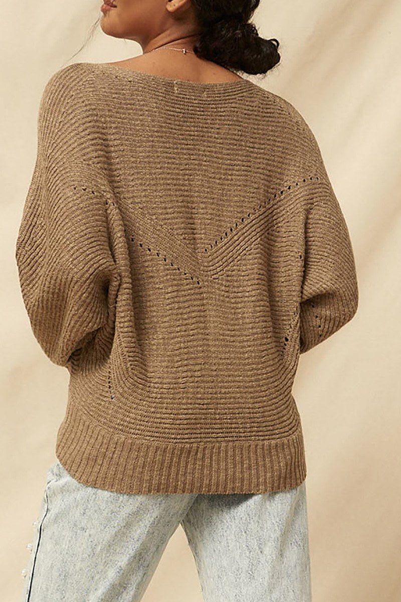 A Ribbed Knit Sweater-Product Type | Naughty Smile Fashion