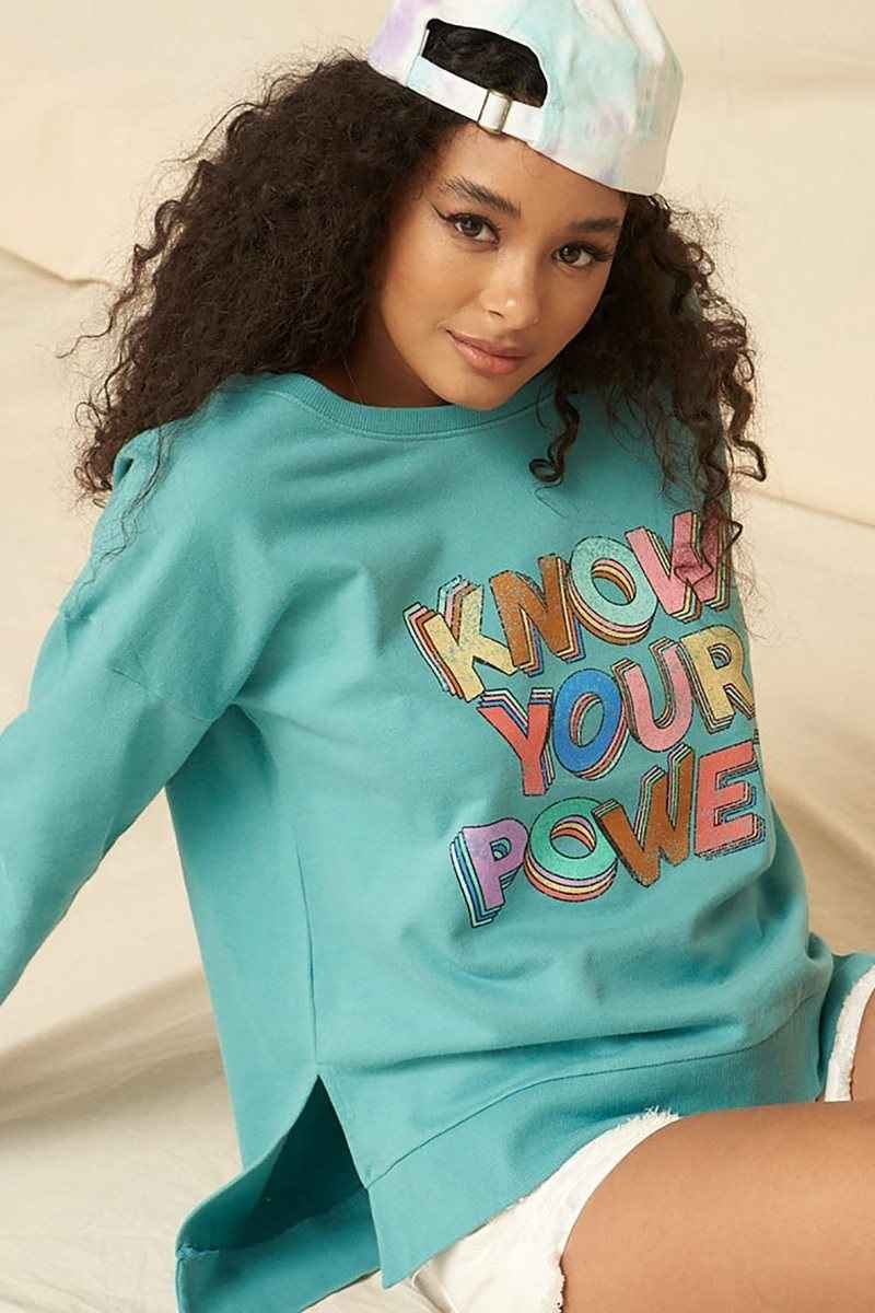 Sale - A Mineral Washed French Terry Graphic Sweatshirt – On Sale Now