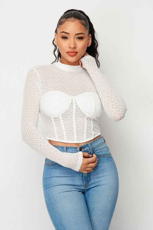 Sale - Sexy Mesh Mock Neck Top – On Sale Now