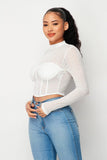 Mesh Mock Neck Top