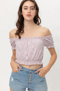 Off Shoulder, Cropped Top Puff Sleeve-Product Type | Naughty Smile Fashion