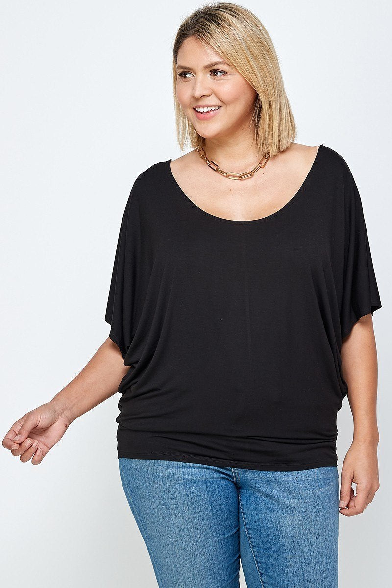 Plus Size Solid Knit Top, With A Flowy Silhouette – Stylish & Comfortable – men’s fashion, stylish and versatile