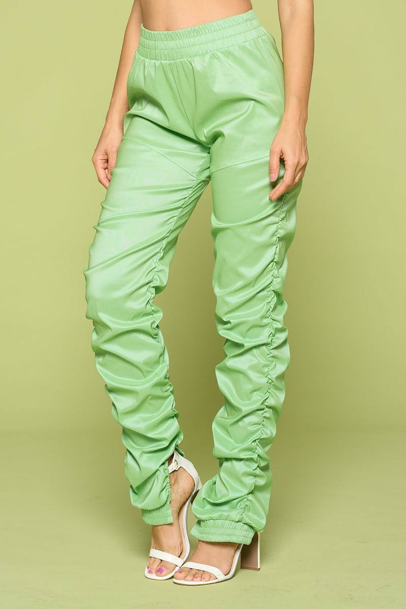 Leather Pu Ruched Pants-Product Type | Naughty Smile Fashion