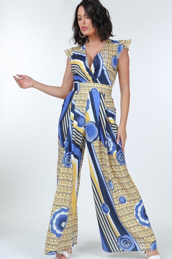 Ruffle Sleeve Surplice Jumpsuit-Product Type | Naughty Smile Fashion