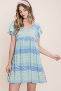 Cute And Flirty Floral Printed Babydoll Mini Dress-Product Type | Naughty Smile Fashion