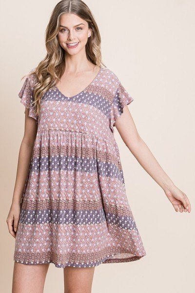 Sale - Cute And Flirty Floral Printed Babydoll Mini Dress – On Sale Now
