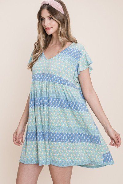 Cute And Flirty Floral Printed Babydoll Mini Dress-Product Type | Naughty Smile Fashion
