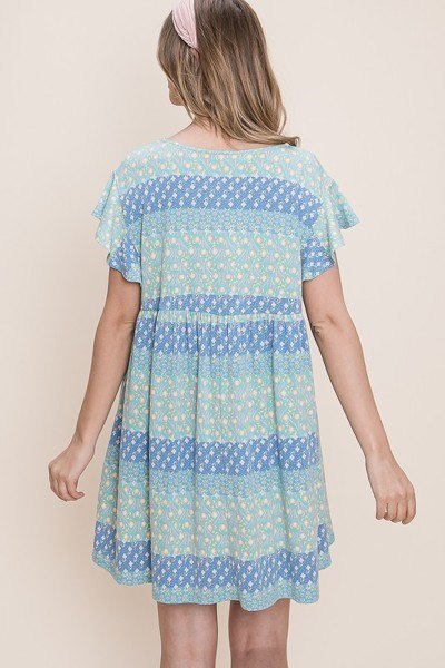 Cute And Flirty Floral Printed Babydoll Mini Dress-Product Type | Naughty Smile Fashion