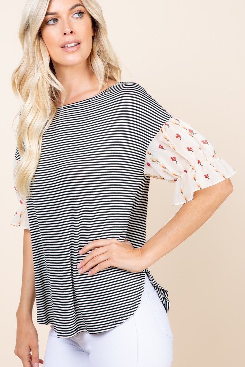 Cute Striped Curved Hem Casual Top-Product Type | Naughty Smile Fashion